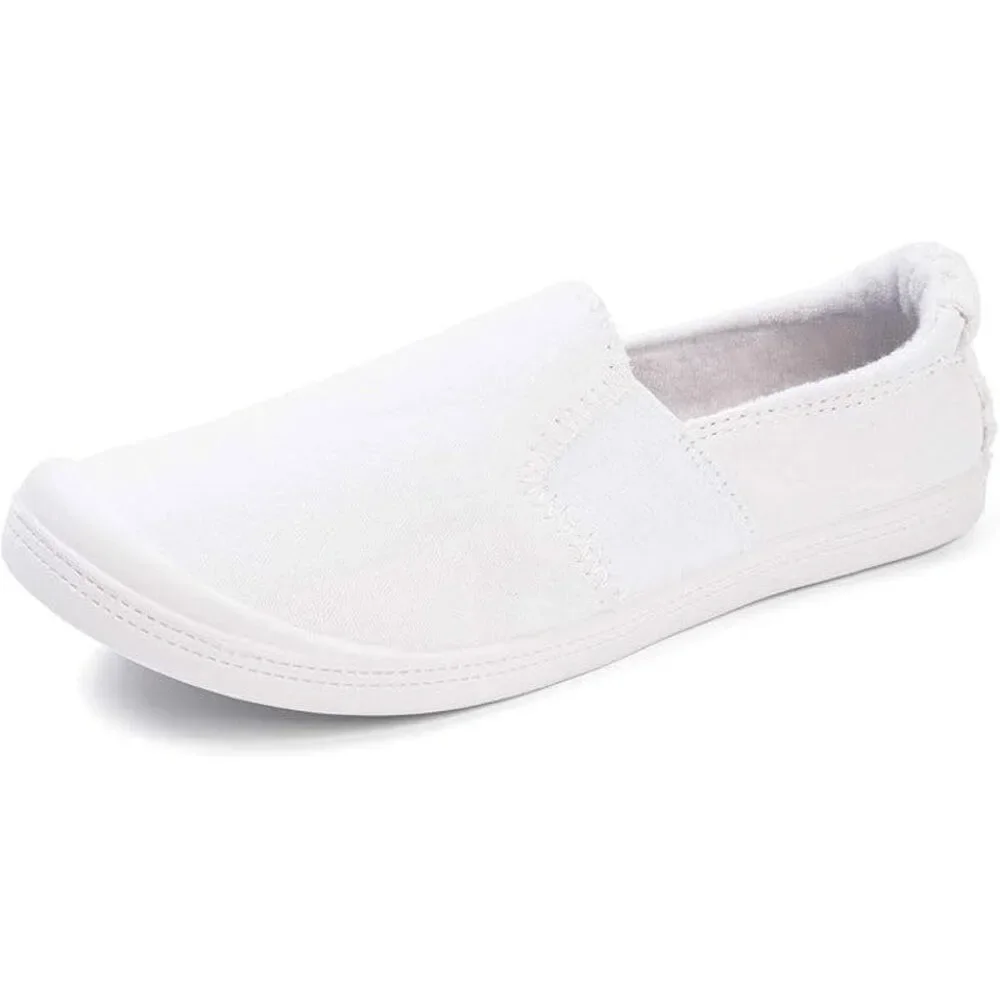 Funky Monkey Womens Size 7 White Canvas Crochet Heel Flat Low Top Sneaker Shoes